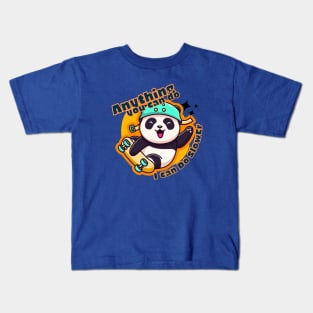 Anything You Can Do I Can Do Slower, skateboard, panda, cute animal, funny Kids T-Shirt